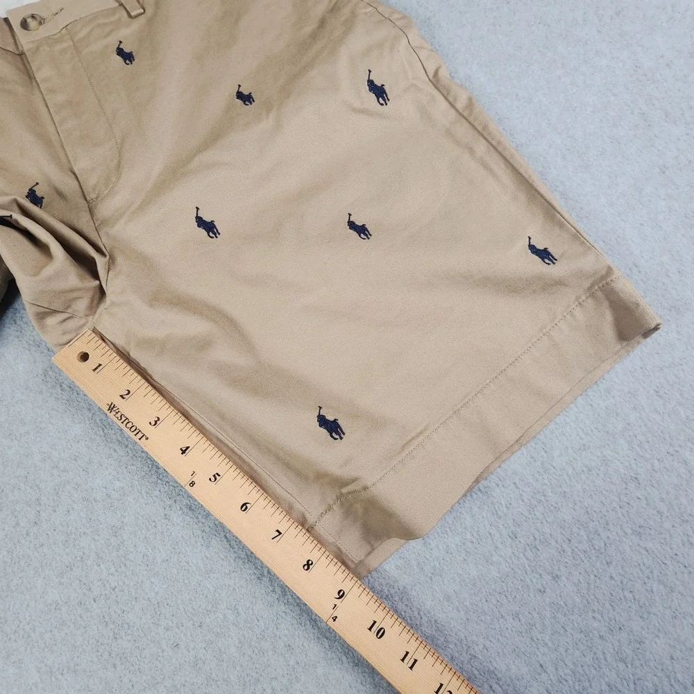 Polo Ralph Lauren AOP Shorts Mens‎ 31x9 Beige Chino Pony Logo Classic